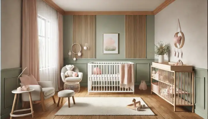 Quarto de Bebê Menina com Boiserie