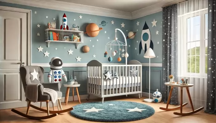 Quarto de Bebê Astronauta Espaço Planetas